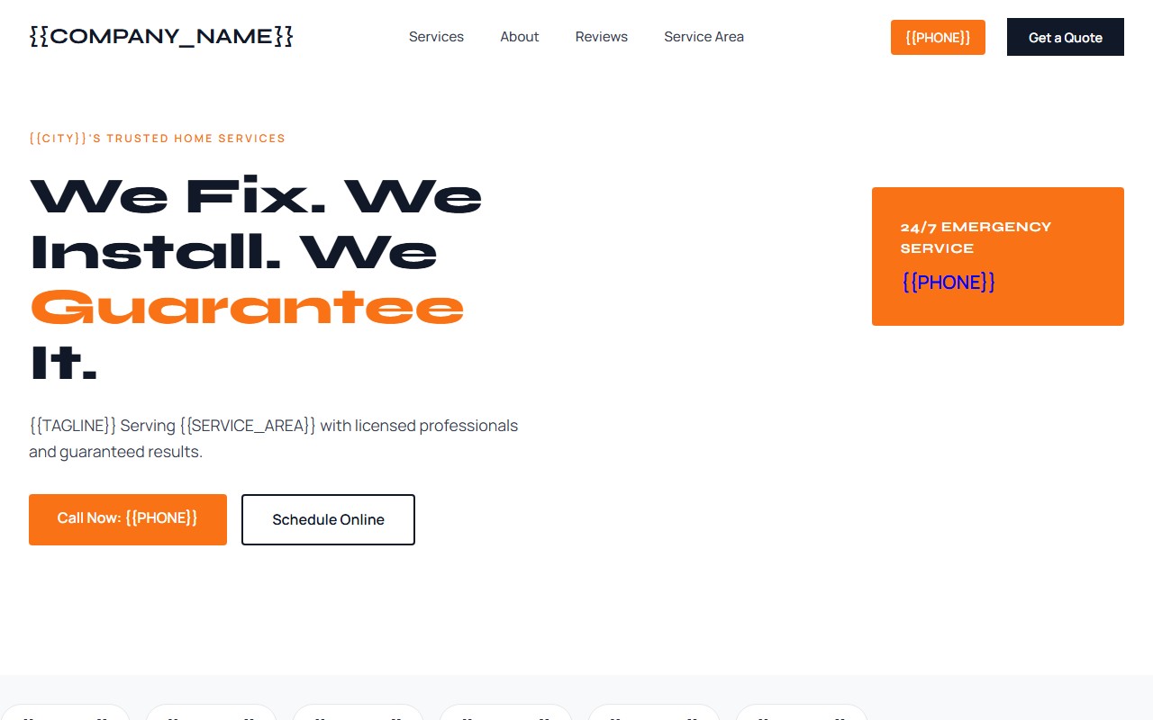 Home Services website template