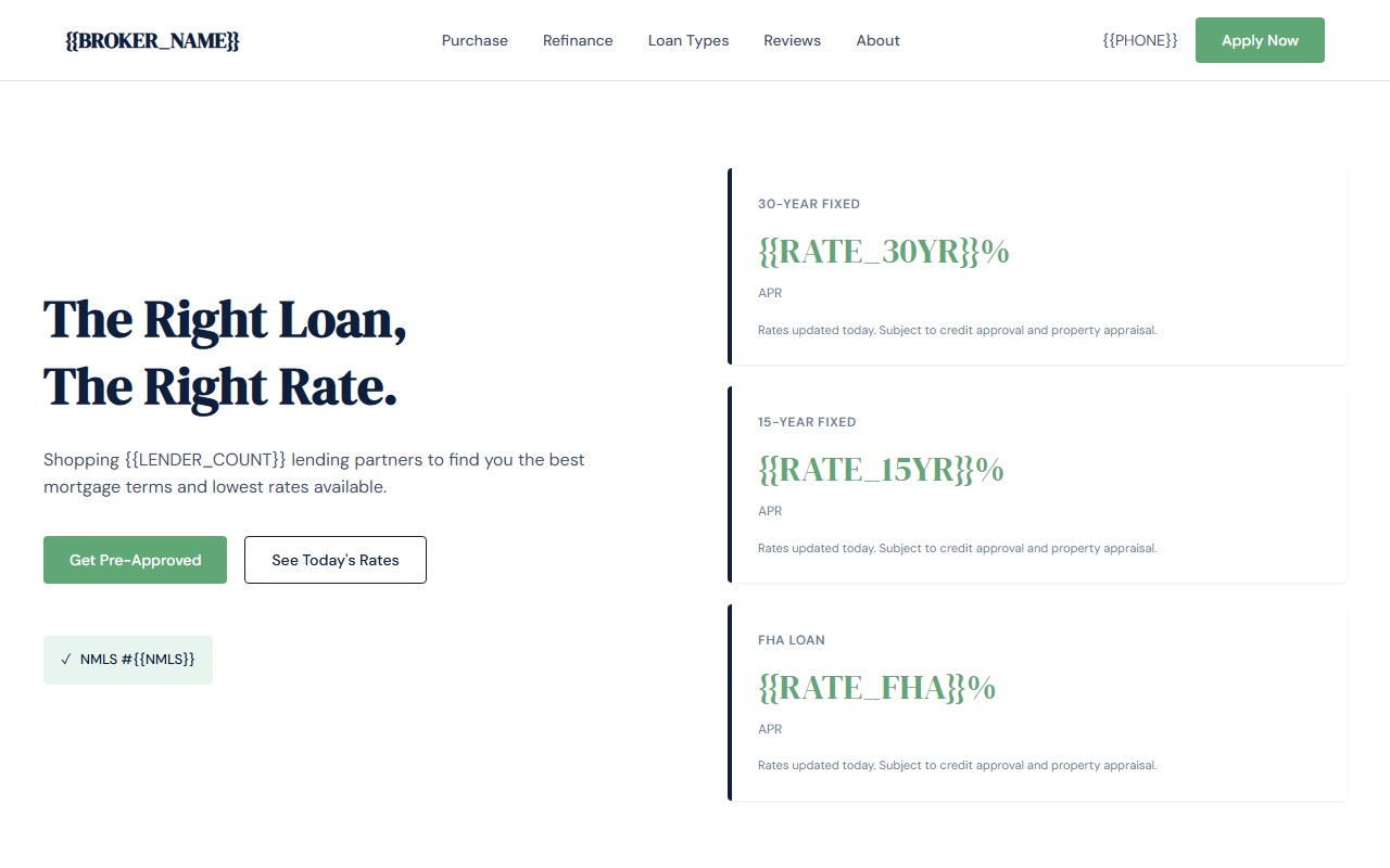 Mortgage Broker website template