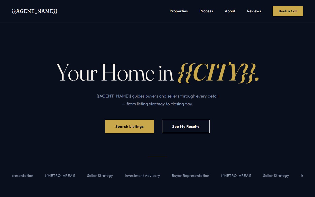 Real Estate Agent website template