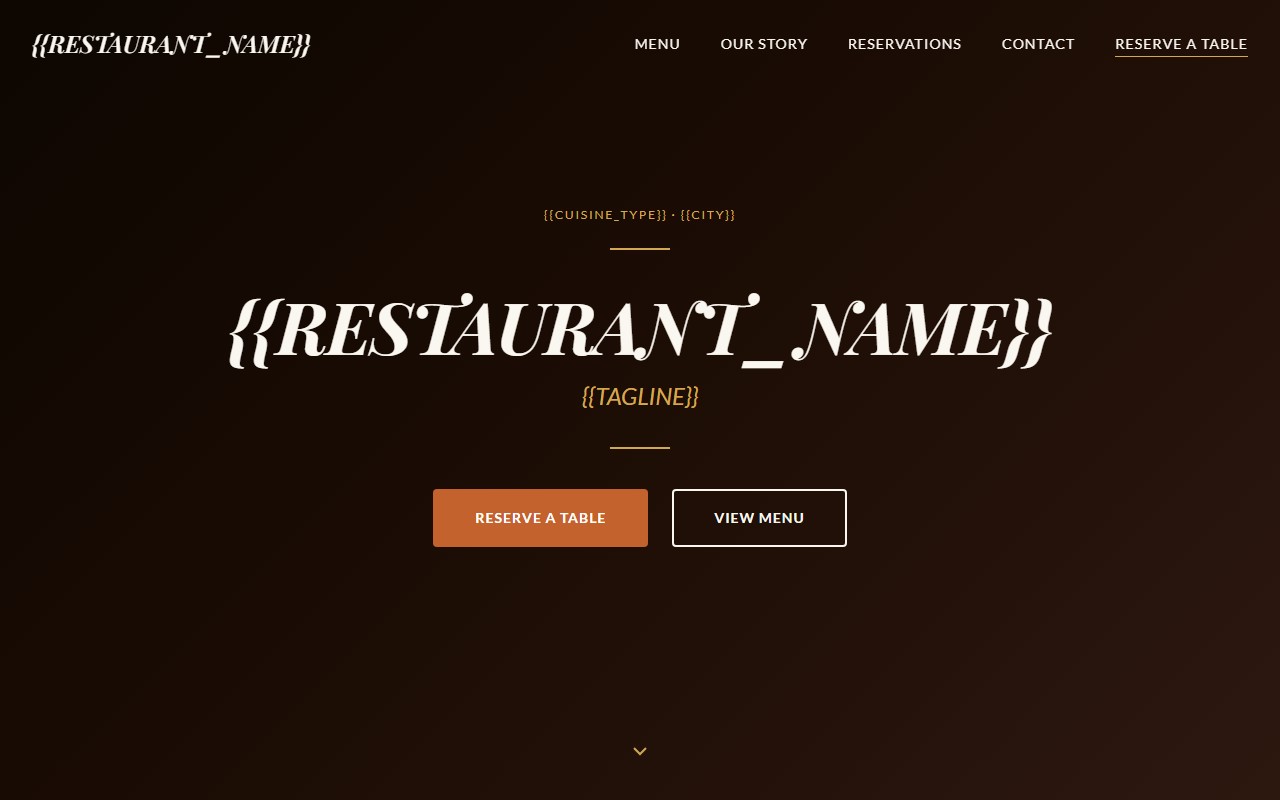 Restaurant website template