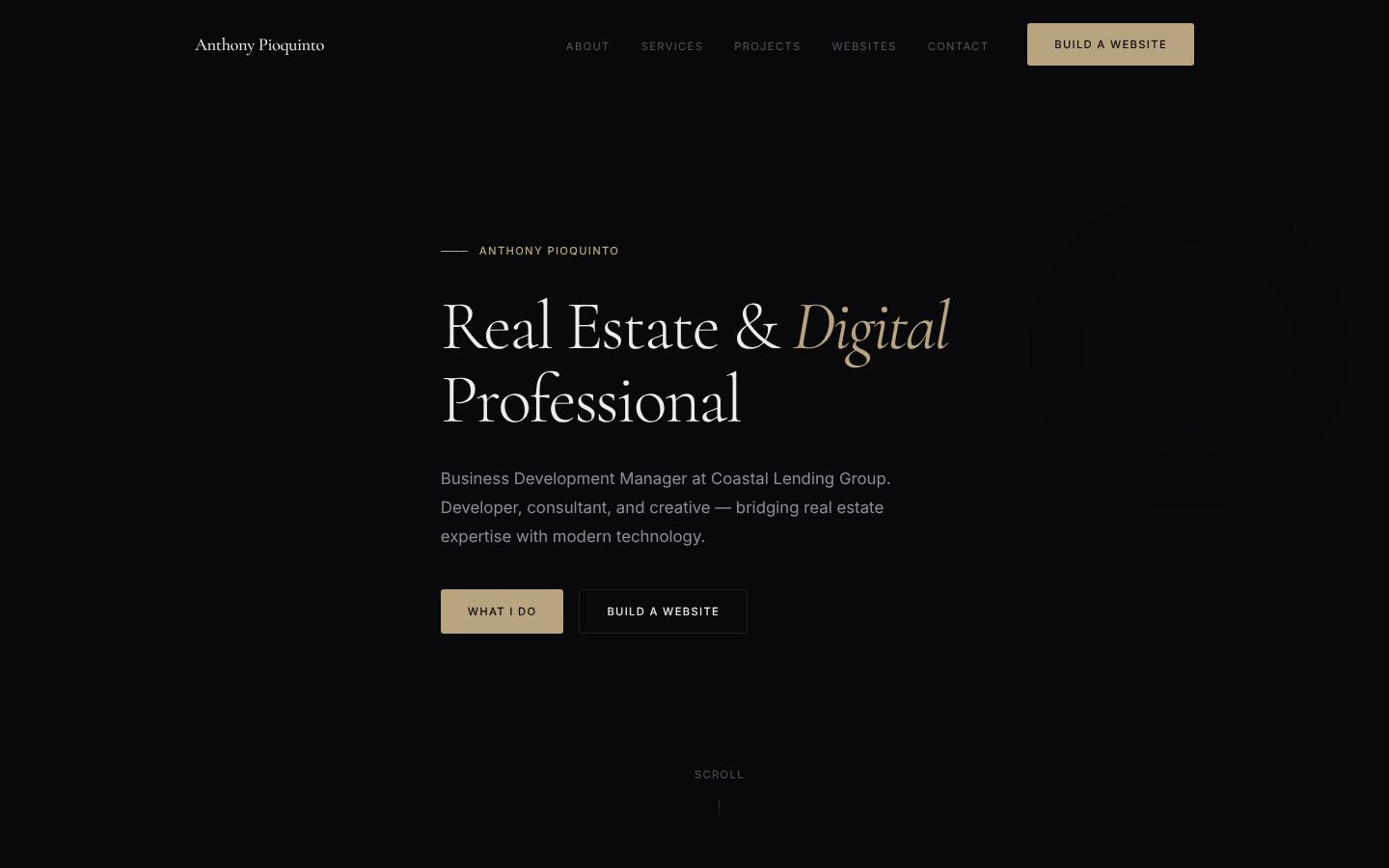 Anthony Pioquinto real estate portfolio site